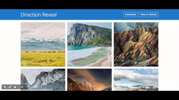 Direction reveal hover effects example