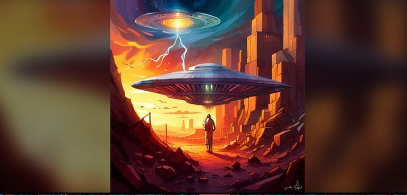 Image illustrating the clash between traditional media and UFO narratives