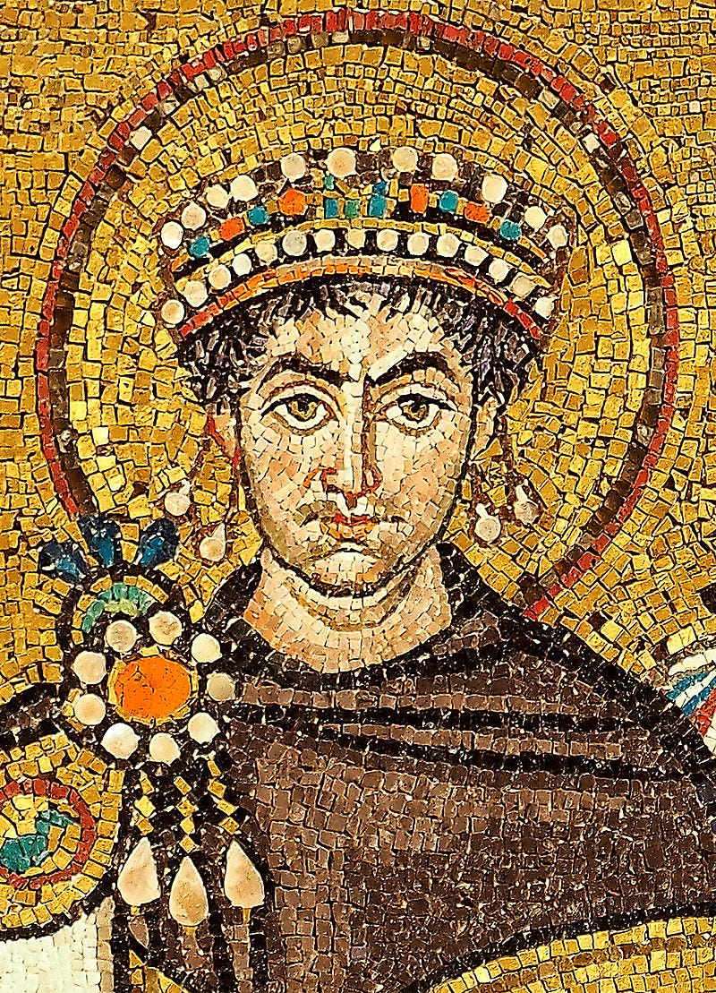 Roman Emperor Justinian I in Tyrian purple