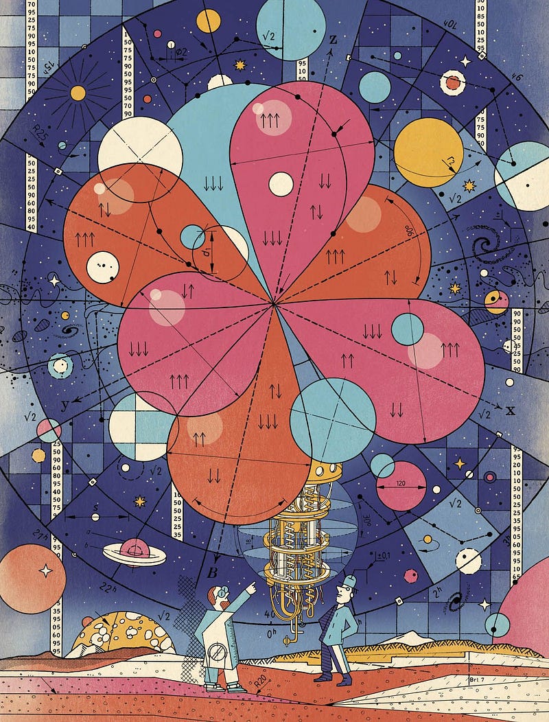 Quantum computing illustration showcasing advanced technology