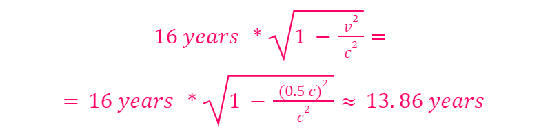 Relativity calculation