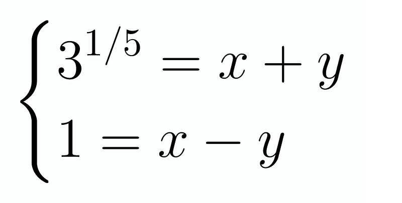 Linear equations derived from the original problem