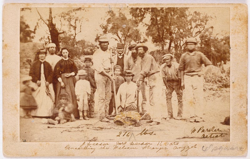 William Parker discovering the Welcome Stranger Nugget