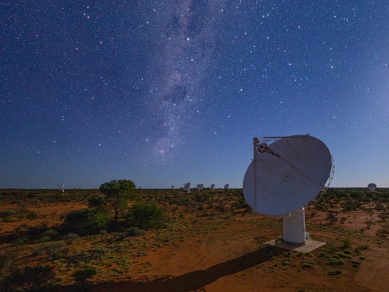 CSIRO's ASKAP Radio Telescope detecting a fast radio burst.