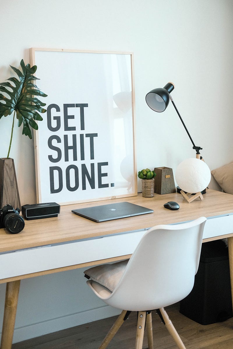 Tidy workspace enhancing productivity