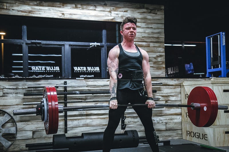 Weightlifting belt in action during a workout