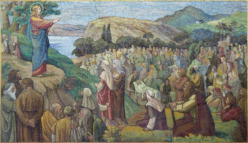 Mosaic artwork depicting the Sermon on the Mount