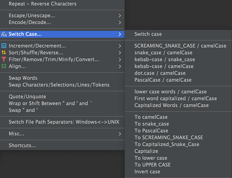 String Manipulation Options