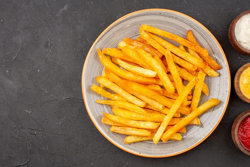 Delicious french fries on a plate.