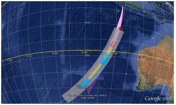 Search Area in the Indian Ocean