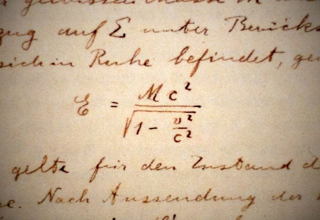 Einstein's handwritten equation