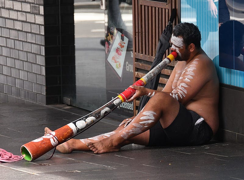 Didgeridoo being played at a ceremony