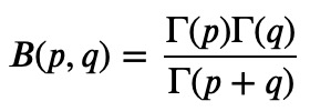 Relationship between Beta and Gamma functions