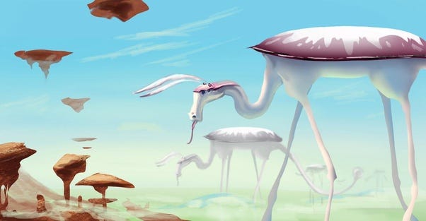 Hypothetical large animals on a low-gravity planet