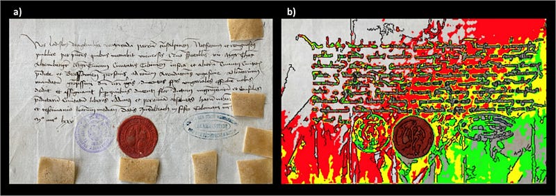 Analysis process of Vlad's letters under UV light