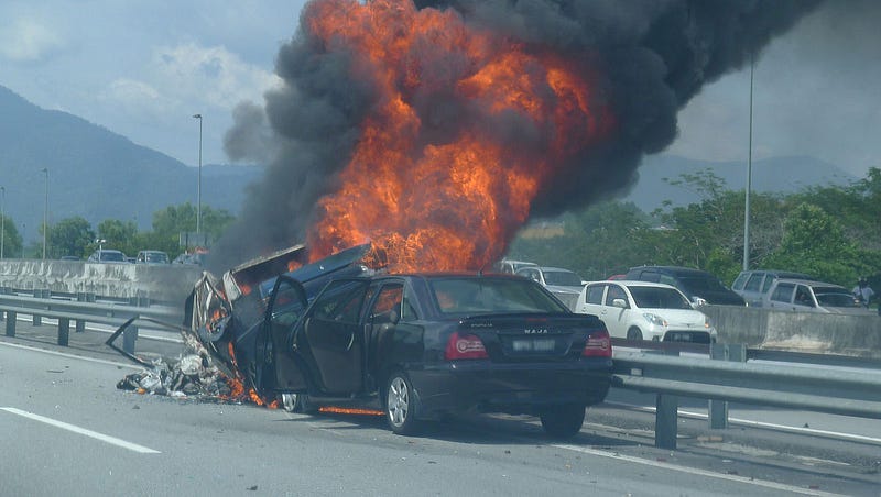 Driver focusing on road safety