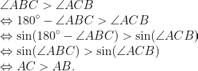 Relationship between angles in obtuse triangles