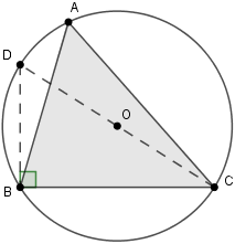 Triangle ABC with circumcircle