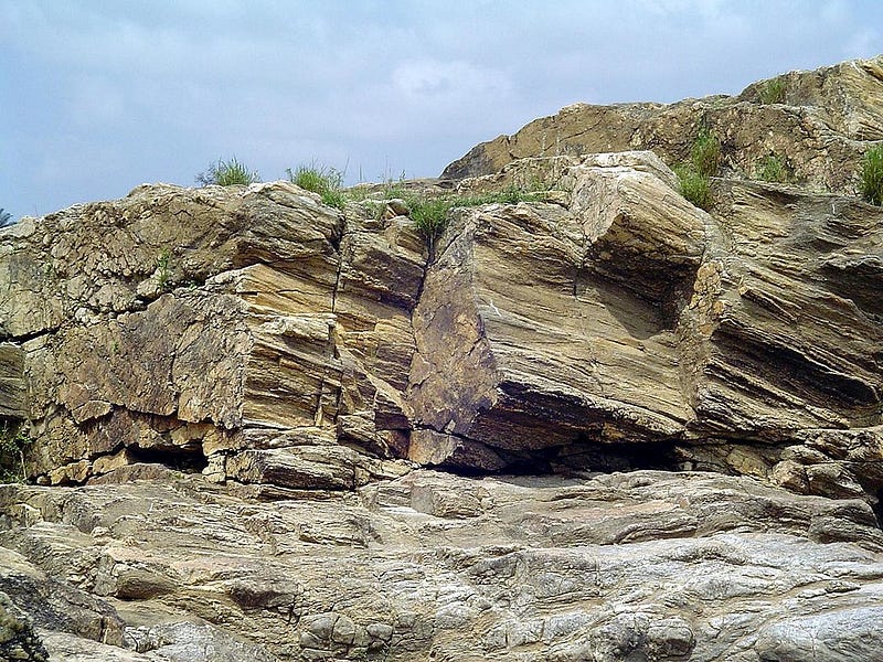 Sedimentary rock layers illustrating geological history