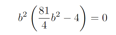 Factoring the equation to find c.