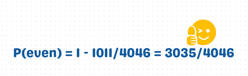 Calculation of even product probability