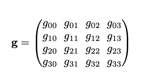 Metric tensor equation